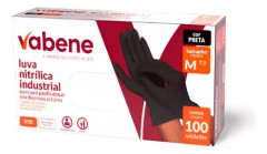 LUVA NITRILICA PT M S/PO VABEN P.IND 100